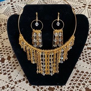 One of a kind statement necklace and earrings